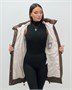 Куртка зимняя женская с капюшоном модная темно-коричневого цвета 7653TK 1899723908