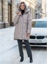 Куртка зимняя женская с капюшоном модная светло-коричневого цвета 7653SK 292483007