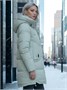 Куртка зимняя женская с капюшоном модная салатового цвета 3193Sl 1033864543