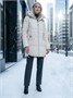 Куртка зимняя женская с капюшоном модная бежевого цвета 3193B 316750693