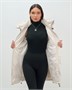 Куртка зимняя женская с капюшоном модная бежевого цвета 3193B 316750693