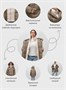 Куртка двубортная женская зимняя с капюшоном коричневого цвета 7736K 2066440832
