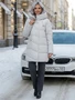 Куртка женская демисезонная с капюшоном серого цвета 1139Sr 930933101