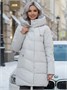 Куртка женская демисезонная с капюшоном серого цвета 1139Sr 930933101