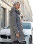 Куртка зимняя женская классическая с капюшоном серого цвета 7671Sr 536771090