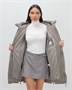 Куртка зимняя женская классическая с капюшоном серого цвета 7671Sr 536771090