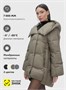 Куртка зимняя женская с большим капюшоном модная коричневого цвета 7739K 1023457635