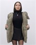 Куртка зимняя женская с большим капюшоном модная коричневого цвета 7739K 1023457635