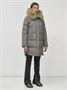 Куртка женская зимняя с мехом енот премиум класса серого цвета 386Sr 1324521716