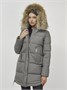 Куртка женская зимняя с мехом енот премиум класса серого цвета 386Sr 1324521716