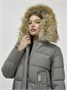 Куртка женская зимняя с мехом енот премиум класса серого цвета 386Sr 1324521716
