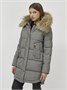 Куртка женская зимняя с мехом енот премиум класса серого цвета 386Sr 1324521716
