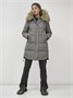 Куртка женская зимняя с мехом енот премиум класса серого цвета 386Sr 1324521716