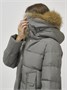 Куртка женская зимняя с мехом енот премиум класса цвета хаки 381Kh 866202093