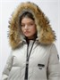 Куртка женская зимняя с мехом енот премиум класса бежевого цвета 861B 645344483