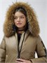 Куртка женская зимняя с мехом енот премиум класса коричневого цвета 871K 555465474