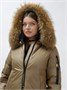 Куртка женская зимняя с мехом енот премиум класса коричневого цвета 871K 555465474