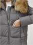 Куртка женская зимняя с мехом енот премиум класса темно-серого цвета 3146TC 1934408004