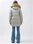 Куртка женская зимняя с мехом енот премиум класса серого цвета 3141Sr 544600556