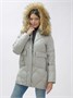 Куртка женская зимняя с мехом енот премиум класса серого цвета 3141Sr 544600556