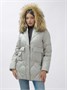 Куртка женская зимняя с мехом енот премиум класса серого цвета 3141Sr 544600556