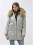Куртка женская зимняя с мехом енот премиум класса серого цвета 3141Sr 544600556