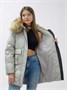 Куртка женская зимняя с мехом енот премиум класса серого цвета 3141Sr 544600556