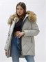 Куртка женская зимняя с мехом енот премиум класса серого цвета 3141Sr 544600556