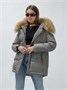 Куртка женская зимняя с мехом енот премиум класса серого цвета 3215Sr 269108868
