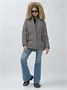 Куртка женская зимняя с мехом енот премиум класса серого цвета 3215Sr 269108868