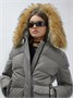 Куртка женская зимняя с мехом енот премиум класса серого цвета 3215Sr 269108868