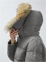 Куртка женская зимняя с мехом енот премиум класса серого цвета 3215Sr 269108868