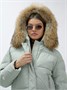 Куртка женская зимняя с мехом енот премиум класса зеленого цвета 3188Z 1296761748