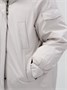 Куртка летучая мышь женская с капюшоном зимняя бежевого цвета 9630B 162476109