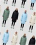 Куртка зимняя женская с капюшоном удлиненная стеганная голубого цвета 9629Gl 1743070363