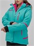 Горнолыжная куртка женская зимняя бирюзового цвета 7091Br 1642639950