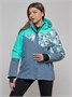 Горнолыжная куртка женская зимняя бирюзового цвета 2337Br 1558458042