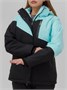 Горнолыжная куртка женская зимняя голубого цвета 707Gl 1256153432