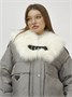 Куртка бомбер ангел с мехом песец премиум класса серого цвета 390_1Sr 1531024783