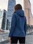 Ветровка женская софтшелл виндстоппер с капюшоном спортивная синего цвета 9616_1S 121138157