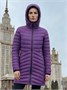 Куртка женская удлинённая стёганая с капюшоном и графеновой подкладкой фиолетового цвета 9628_1F 461832721