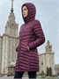 Куртка женская удлинённая стёганая с капюшоном и графеновой подкладкой бордового цвета 9628_1Bo 899006475