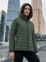 Куртка женская гибридная стёганая с капюшоном с графеновой подкладкой цвета хаки 9622_1Kh 1722121528