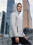 Куртка женская гибридная стёганая с капюшоном с графеновой подкладкой серого цвета 9622_1Sr 82888354