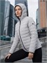 Куртка женская гибридная стёганая с капюшоном с графеновой подкладкой серого цвета 9622_1Sr 82888354