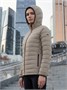 Куртка женская гибридная стёганая с капюшоном с графеновой подкладкой бежевого цвета 9622_1B 1894169481