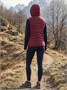 Женский лёгкий стёганый жилет Valianly с капюшоном бордового цвета 9636_2Bo 72918208