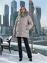 Куртка зимняя женская с мехом и капюшоном тренд светло-коричневого цвета 7608SK 1579001426