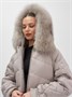 Куртка зимняя женская с мехом и капюшоном тренд светло-коричневого цвета 7608SK 1579001426