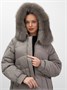 Куртка зимняя женская с мехом и капюшоном тренд коричневого цвета 7608K 878503777